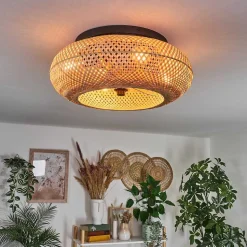 Plafonnier 50 Cm Bauro Noir, 4 Lumieres, Telecommandes