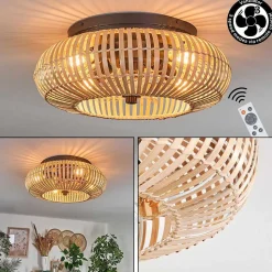 Plafonnier 50 Cm Mulstrand Noir, 4 Lumieres, Telecommandes
