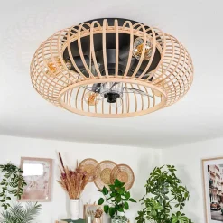 Plafonnier 50 Cm Oravi Noir, 4 Lumieres, Telecommandes