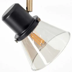 Plafonnier Abel Noir Dore, 4 Lumieres