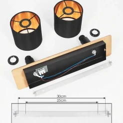 Plafonnier Alsen Bois Fonce, Noir, 2 Lumieres