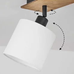 Plafonnier Alsen Bois Fonce, 3 Lumieres