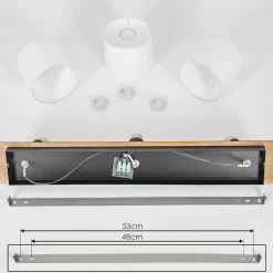 Plafonnier Alsen Bois Fonce, 3 Lumieres