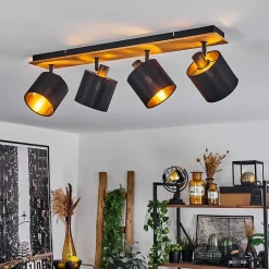 Plafonnier Alsen Ecru, Noir, 4 Lumieres
