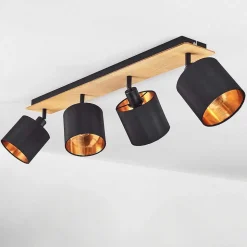 Plafonnier Alsen Ecru, Noir, 4 Lumieres