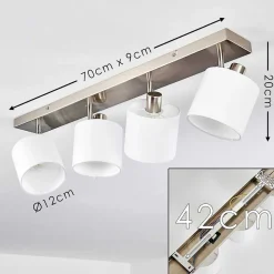 Plafonnier Alsen Nickel Mat, 4 Lumieres