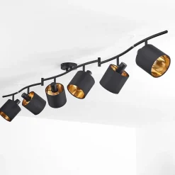 Plafonnier Alsen Noir, 6 Lumieres