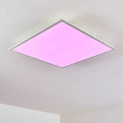 Plafonnier Antria Led Blanc, 1 Lumiere, Telecommandes, Changeur De Couleurs