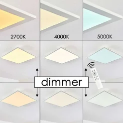 Plafonnier Antria Led Blanc, 1 Lumiere, Telecommandes, Changeur De Couleurs