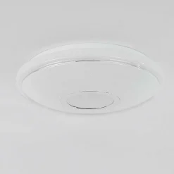 Plafonnier Auxerre Led Blanc, 2 Lumieres, Telecommandes, Changeur De Couleurs