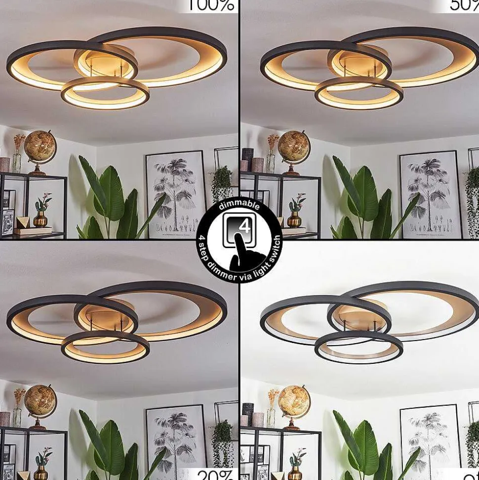 Plafonnier Baiyin Led Or, 1 Lumiere
