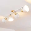 Plafonnier Banjul Bois Clair, Blanc, 4 Lumieres