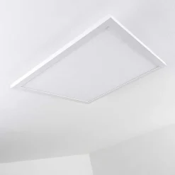 Plafonnier Bankura Led Blanc, 1 Lumiere, Telecommandes, Changeur De Couleurs
