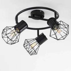 Plafonnier Bardhaman Noir, 3 Lumieres