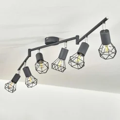 Plafonnier Baripada Anthracite, Chrome, 6 Lumieres