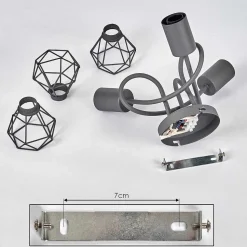 Plafonnier Baripada Gris, 3 Lumieres