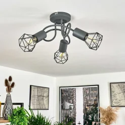 Plafonnier Baripada Gris, 3 Lumieres