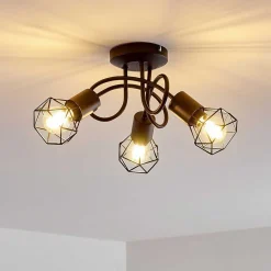 Plafonnier Baripada Noir, 3 Lumieres