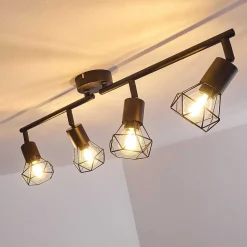 Plafonnier Baripada Noir, 4 Lumieres
