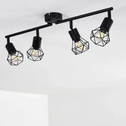Plafonnier Baripada Noir, 4 Lumieres
