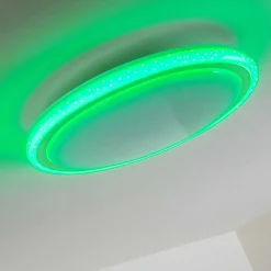 Plafonnier Bermeo Led Blanc, 2 Lumieres, Telecommandes, Changeur De Couleurs
