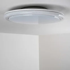 Plafonnier Bermeo Led Blanc, 2 Lumieres, Telecommandes, Changeur De Couleurs