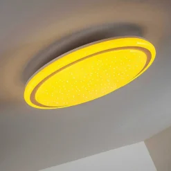 Plafonnier Bermeo Led Blanc, 2 Lumieres, Telecommandes, Changeur De Couleurs