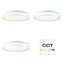 Plafonnier Brilliant Burlie Led Blanc, 1 Lumiere, Telecommandes, Changeur De Couleurs