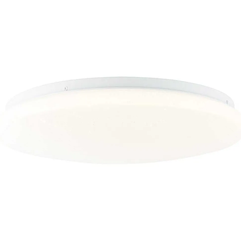 Plafonnier Brilliant Heddy Led Blanc, 1 Lumiere, Telecommandes, Changeur De Couleurs