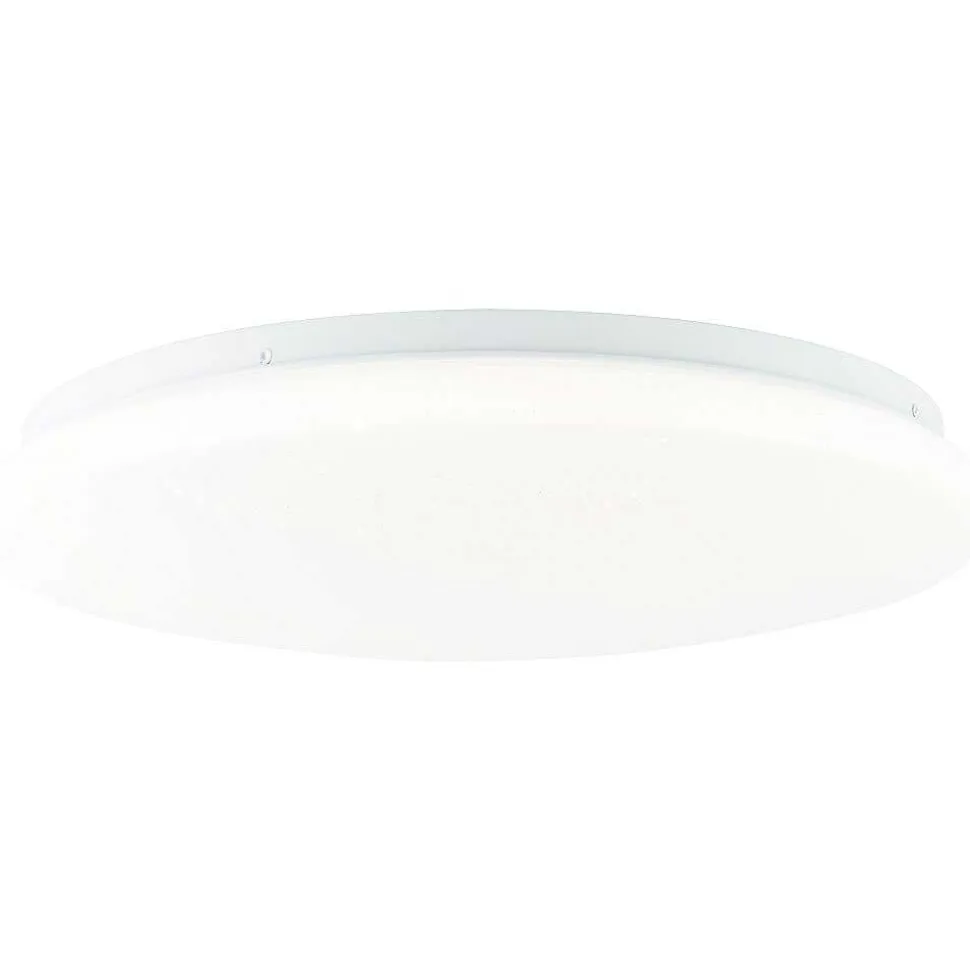 Plafonnier Brilliant Heddy Led Blanc, 1 Lumiere, Telecommandes, Changeur De Couleurs