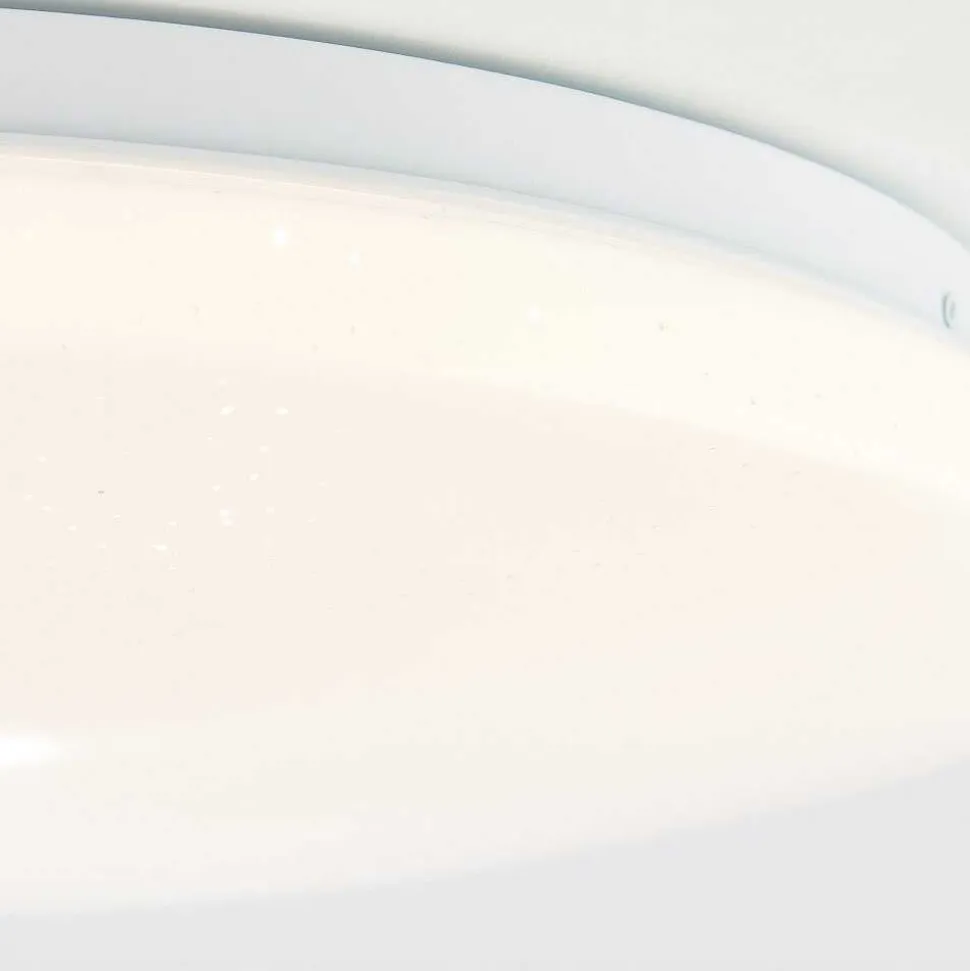 Plafonnier Brilliant Heddy Led Blanc, 1 Lumiere, Telecommandes, Changeur De Couleurs