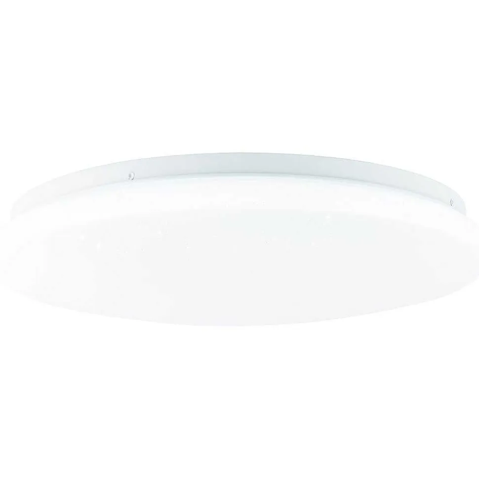 Plafonnier Brilliant Heddy Led Blanc, 1 Lumiere, Telecommandes, Changeur De Couleurs