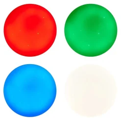 Plafonnier Brilliant Heddy Led Blanc, 1 Lumiere, Telecommandes, Changeur De Couleurs