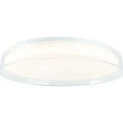 Plafonnier Brilliant Leanna Led Blanc, 1 Lumiere, Telecommandes, Changeur De Couleurs