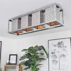 Plafonnier Buchanan Argente, 4 Lumieres