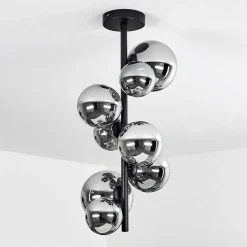 Plafonnier Chehalis Noir, 8 Lumieres