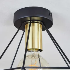 Plafonnier Denno Or, Noir, 1 Lumiere