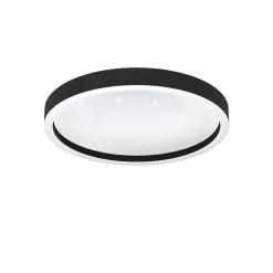 Plafonnier Eglo Montemorelos-Z Led Noir, 1 Lumiere, Changeur De Couleurs
