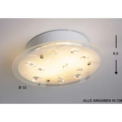 Plafonnier 2Flg. Blanc, 2 Lumieres