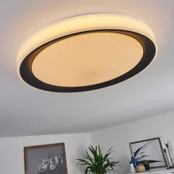 Plafonnier Gladstone Led Noir, Blanc, 1 Lumiere, Telecommandes