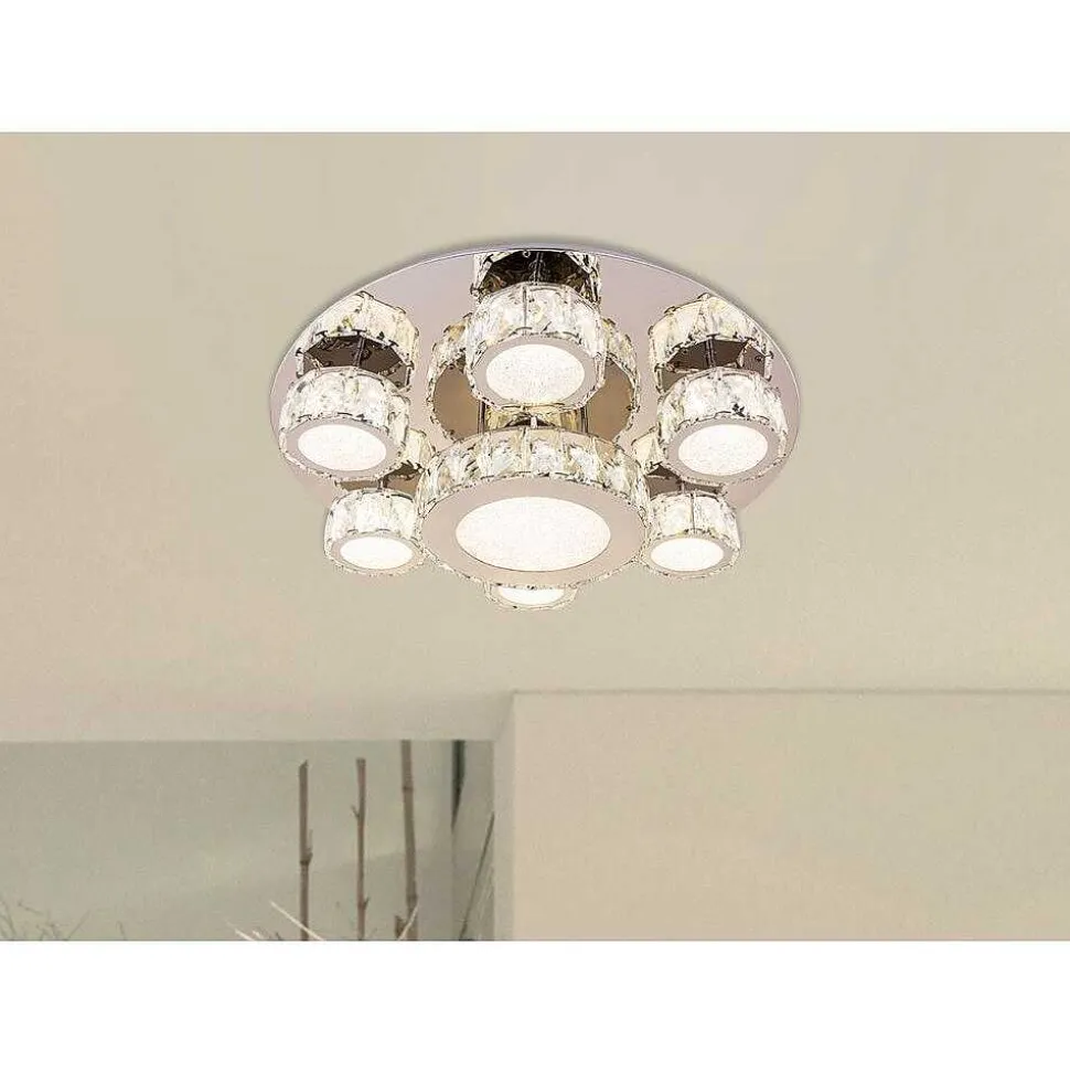 Plafonnier Globo Amur Led Chrome, 1 Lumiere