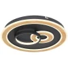 Plafonnier Globo Chessy Led Couleur Bois, Noir, Blanc, 1 Lumiere, Telecommandes