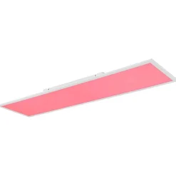 Plafonnier Globo Doro Led Blanc, 2 Lumieres, Telecommandes, Changeur De Couleurs