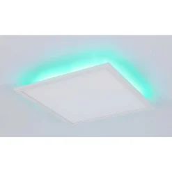 Plafonnier Globo Rosi Led Blanc, 1 Lumiere, Telecommandes, Changeur De Couleurs
