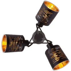 Plafonnier Globo Tunno Noir, 3 Lumieres