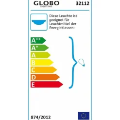Plafonnier Globo Vranos Acier Inoxydable, Argente, Blanc, 2 Lumieres