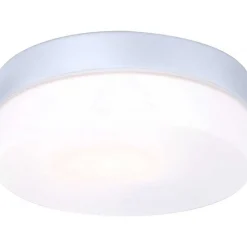 Plafonnier Globo Vranos Acier Inoxydable, Argente, Blanc, 1 Lumiere