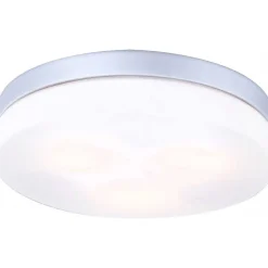 Plafonnier Globo Vranos Acier Inoxydable, Argente, Blanc, 3 Lumieres