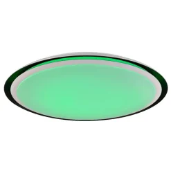Plafonnier Globo Xaver Led Noir, Blanc, 2 Lumieres, Telecommandes, Changeur De Couleurs