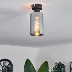 Plafonnier Hunouri Noir, 1 Lumiere